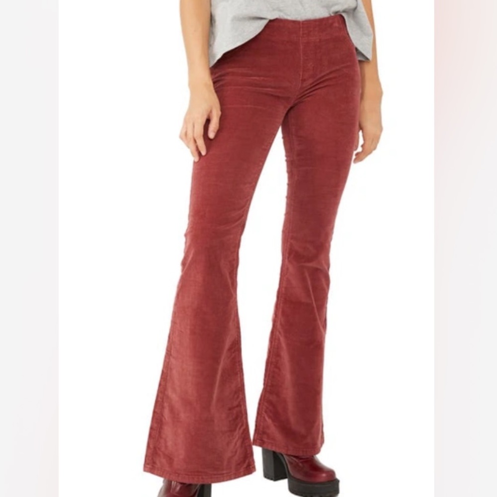 We The Free Red Corduroy Flare Pants
